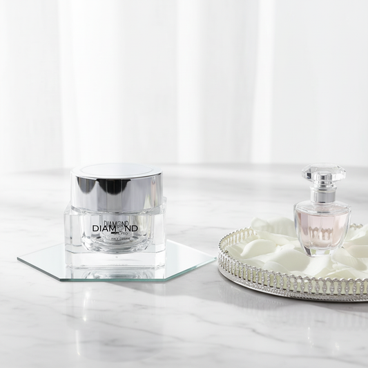 Diamond Face Cream - Mármore com pétalas e cristais