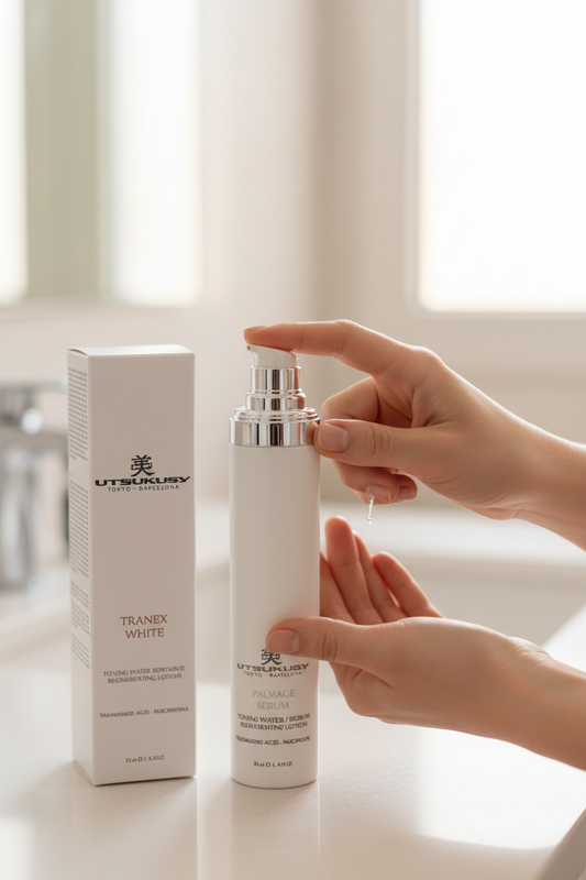 Toning Water - Lifestyle com mão a usar a bomba
