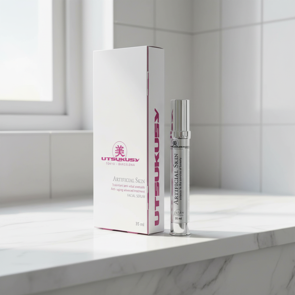 UTSUKUSY Artificial Skin Serum - prateleira em mármore