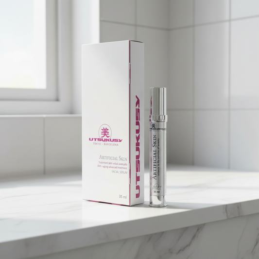 UTSUKUSY Artificial Skin Serum - prateleira em mármore