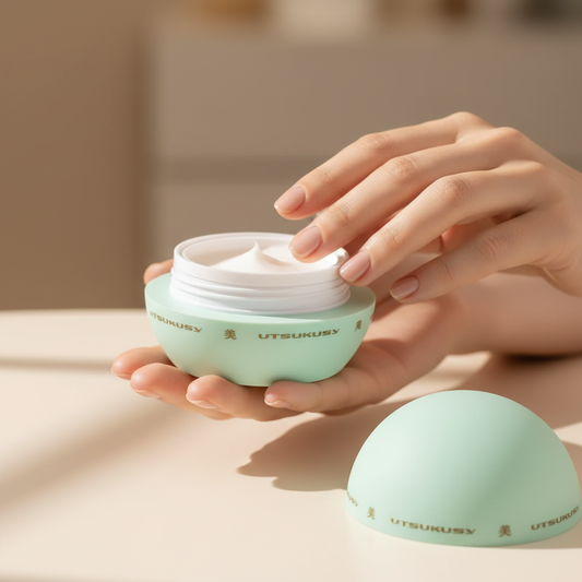 Utsukusy verde menta - mãos femininas lifestyle