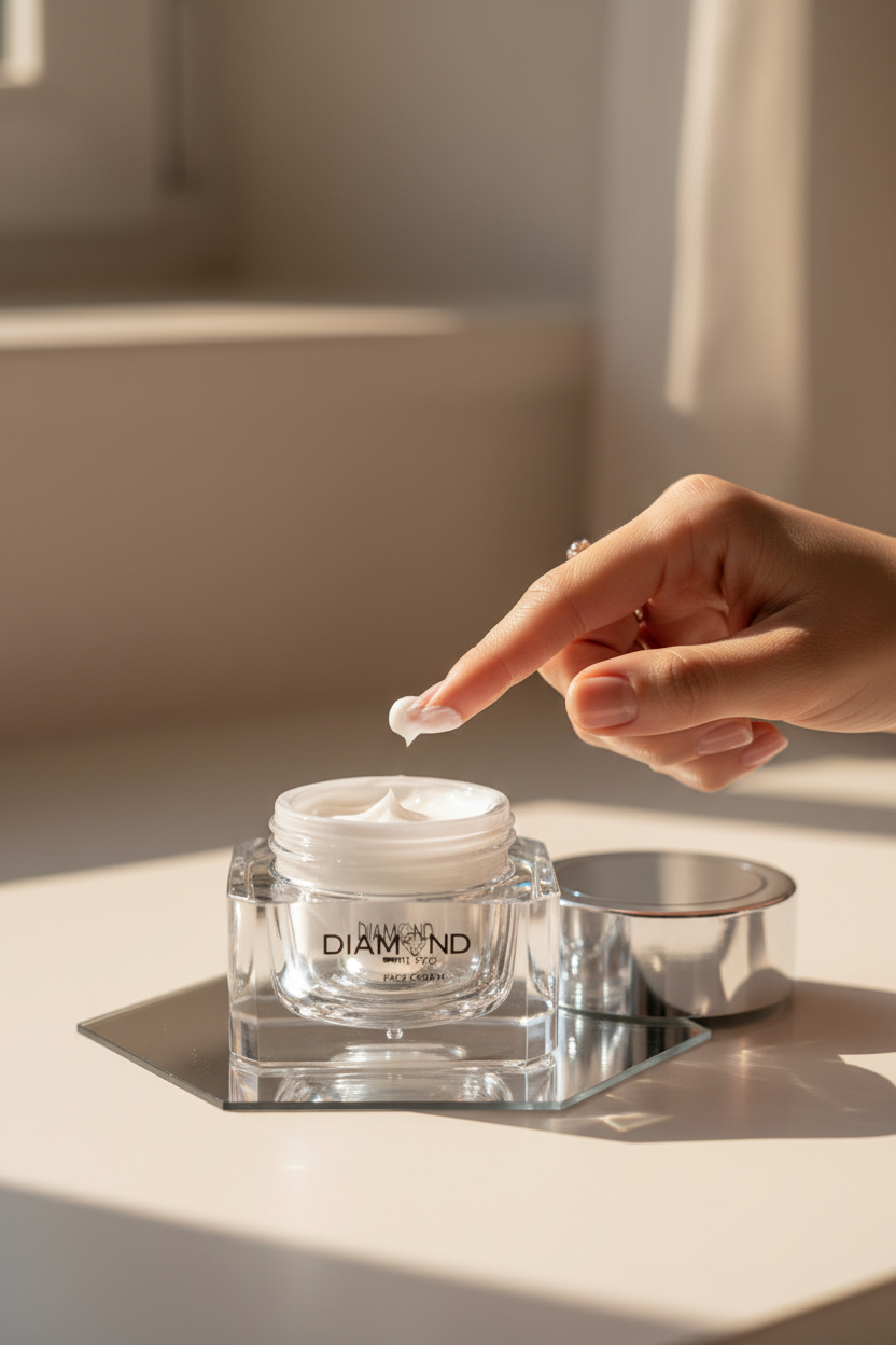 Diamond Face Cream - Lifestyle com mão a aplicar