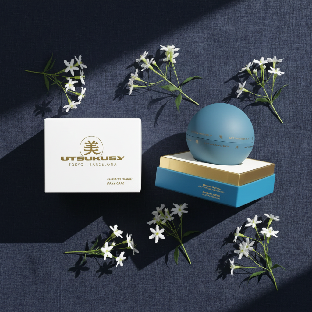 Utsukusy C-Retinal - flat lay com flores brancas