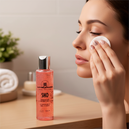 SHO Desmaquilhador — mulher a remover maquilhagem dos olhos