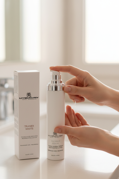 Toning Water - Lifestyle com mão a usar a bomba