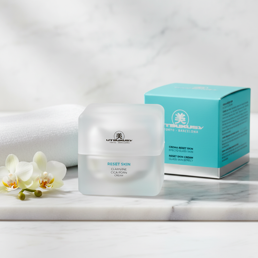 Reset Skin Cream - Bancada de mármore com orquídea