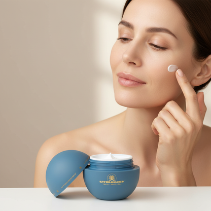 Utsukusy C-Retinal - senhora a aplicar o creme