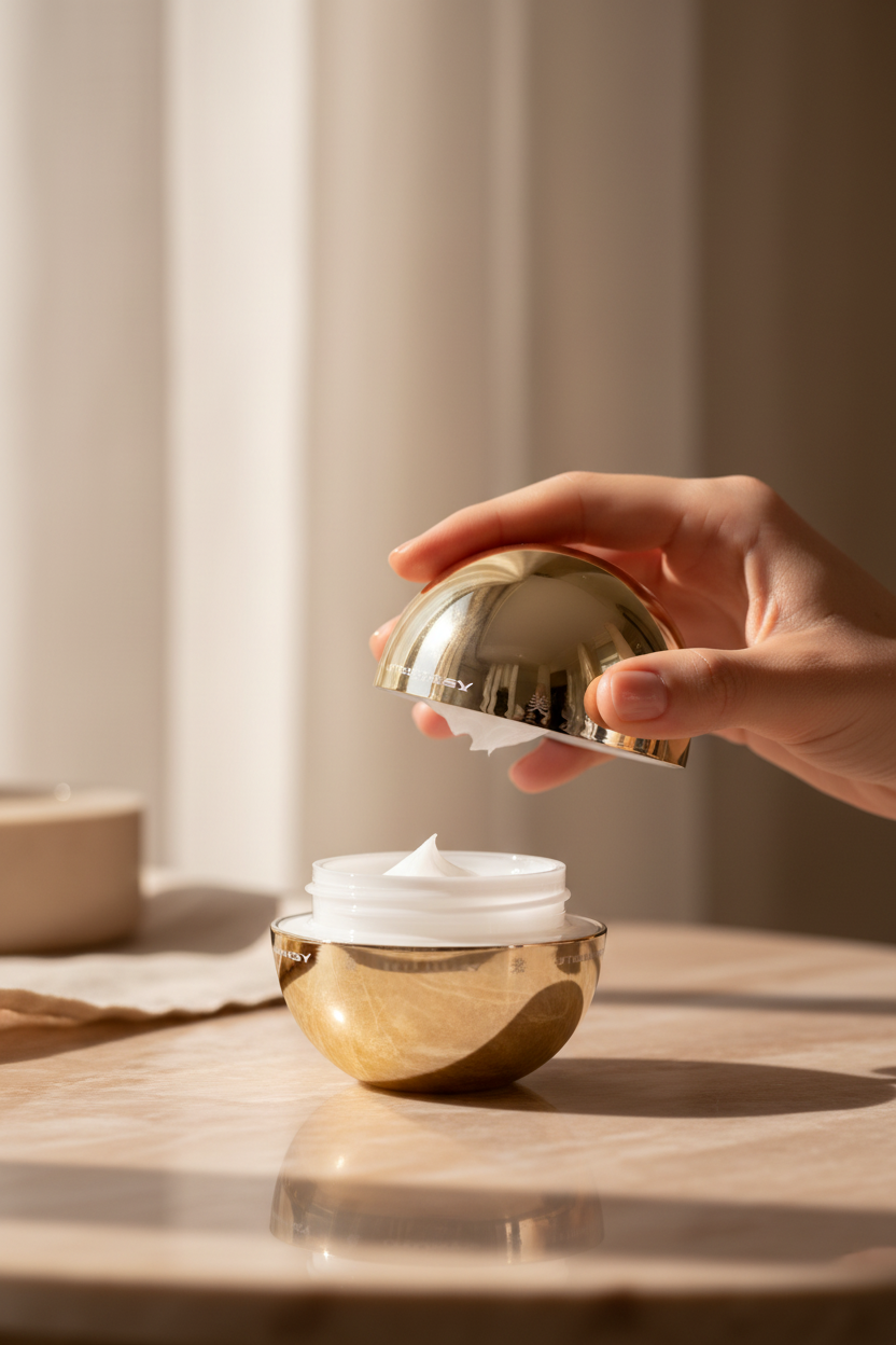 Gold Sphere - Lifestyle com mão a aplicar