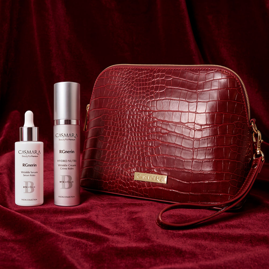 Beauty Box RGnerin Casmara com sérum, creme Hydro-Nutri e bolsa