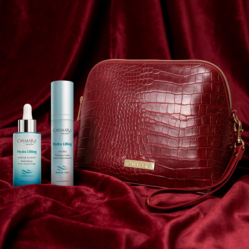 Beauty Box Hydra Lifting da Casmara com sérum, creme e bolsa